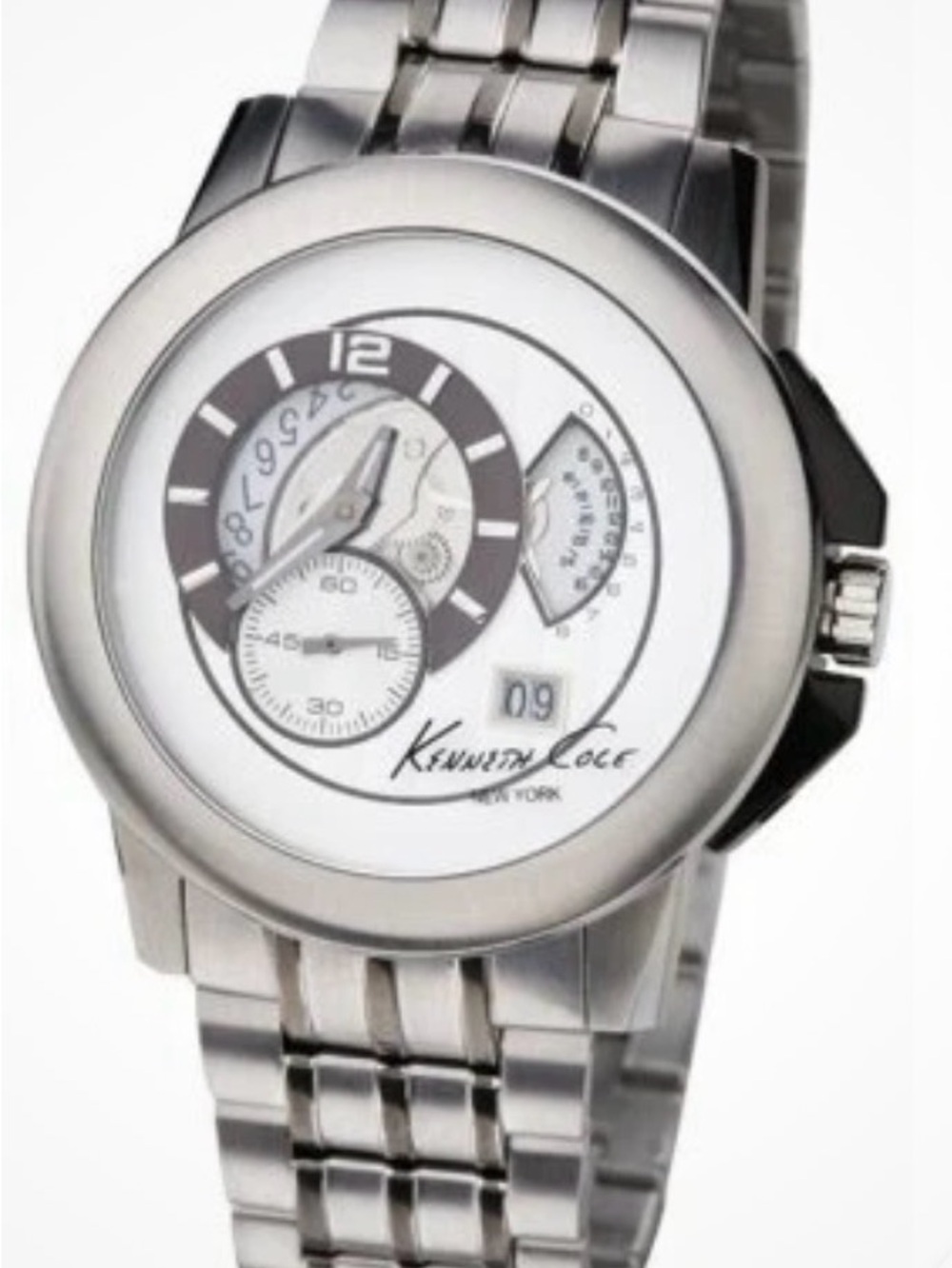 Kenneth Cole Silver and gunmetal Multi-Function Men's Bracelet Watch